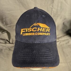 Fischer Lumber Company Oak Pine Cedar Ash Redwood Blue Orange Baseball Cap Hat